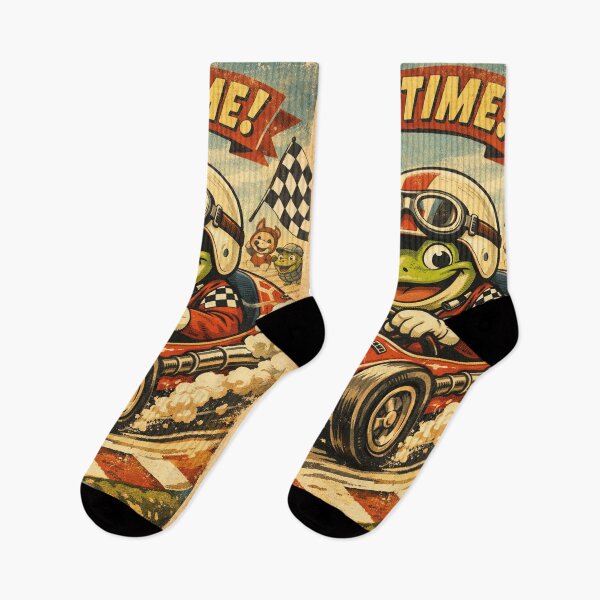 Item preview, Racetime Frog – Funny racing driver frog in retro comic style designed and sold by Mauswohn.