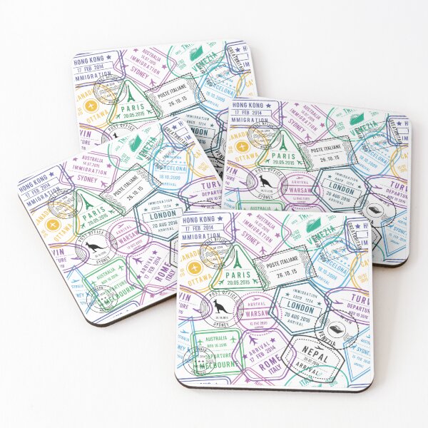 Item preview, Passport Stamps Addict Retro World Traveler  designed and sold by Blok45.