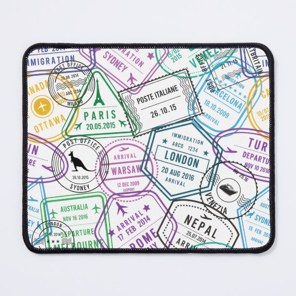 Item preview, Passport Stamps Addict Retro World Traveler designed and sold by Blok45.