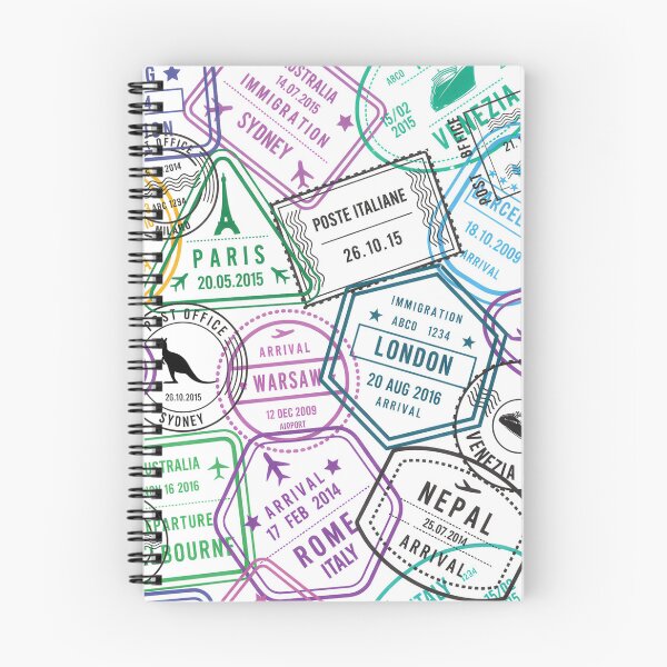 Item preview, Passport Stamps Addict Retro World Traveler  designed and sold by Blok45.