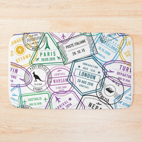 Item preview, Passport Stamps Addict Retro World Traveler  designed and sold by Blok45.
