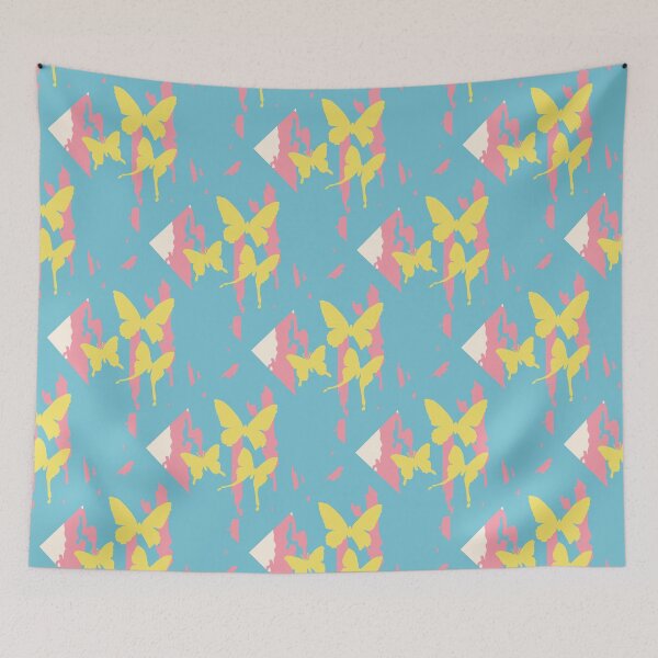 Item preview, Artistic Butterfly Grid - Flutter Blocks RR28 Blue designed and sold by HueyDesign.