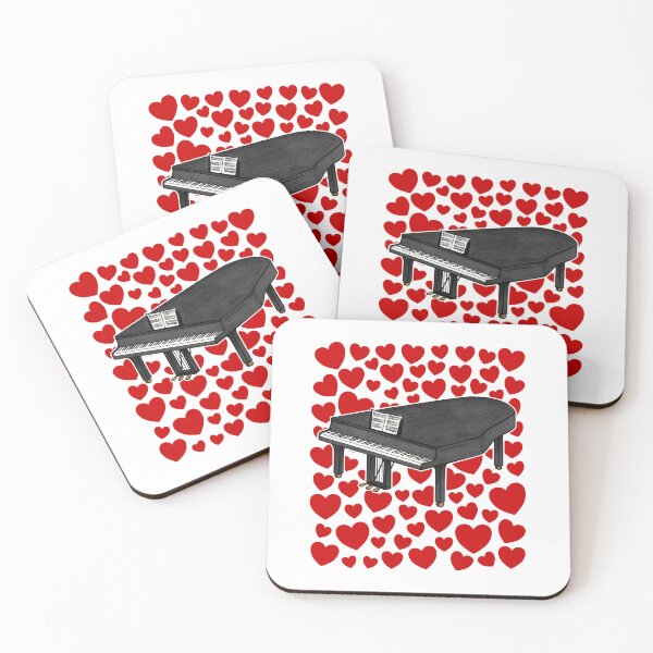 Item preview, Grand Piano With Hearts, Valentines Pianist Musician Wedding designed and sold by doodlerob.