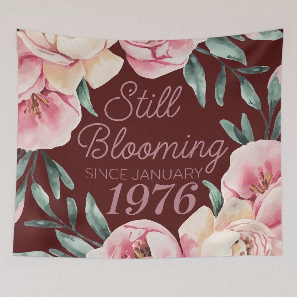 Item preview, Still Blooming Since January 1976 – Floral Elegant Birthday Design designed and sold by PremoraDesign.
