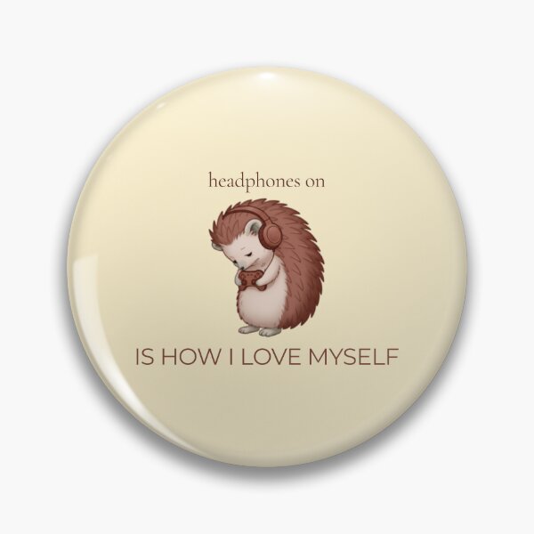 Item preview, Headphones On Is How I Love Myself – Introvert Gamer Hedgehog Shirt designed and sold by Cozy Introvert Gamer.