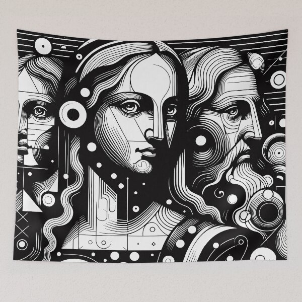 Item preview, Stylized Portrait of Da Vinci, Mona Lisa and other historical Figure designed and sold by 4Seasons.