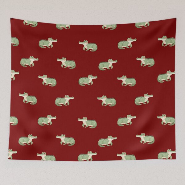 Item preview, Watercolor Crocodiles on Dark Red  designed and sold by KSimpson838.