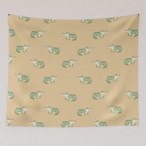 Item preview, Watercolor Crocodiles on Light Orange  designed and sold by KSimpson838.