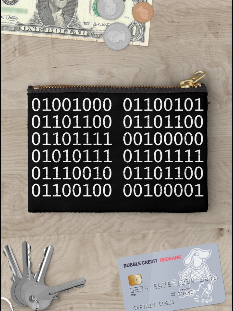 Thumbnail 3 of 4, Zipper Pouch, binary code designed and sold by mtsdesign.