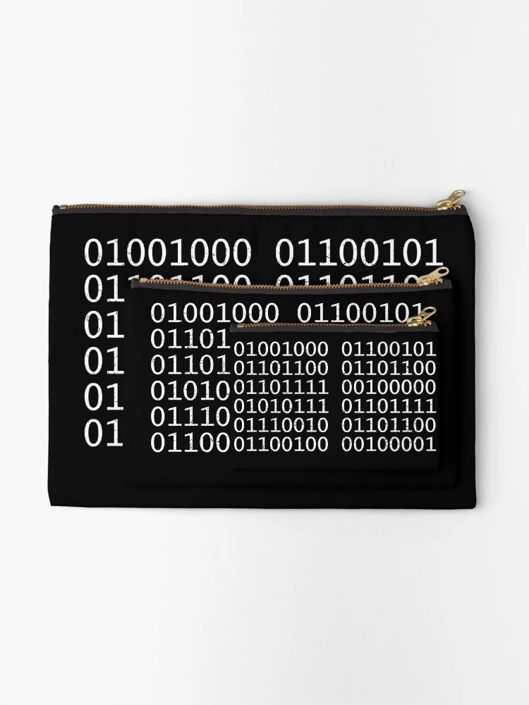 Thumbnail 2 of 4, Zipper Pouch, binary code designed and sold by mtsdesign.