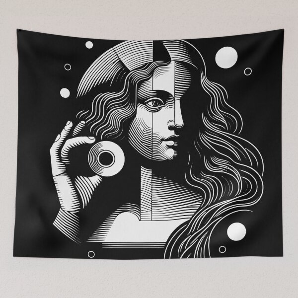 Item preview, La Joconde or ancient historical Venus with geometric patterns and lines designed and sold by 4Seasons.