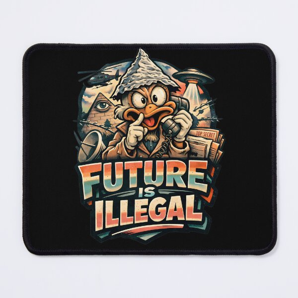 Item preview, Future Is Illegal Retro Conspiracy Aesthetic - Funny Dystopian Sci-Fi Comic Art - Vintage Streetwear Graphic for Hoodies & Stickers - Pop Culture Satire UFO Illuminati Top Secret Theory Design designed and sold by Vivaan Studio.