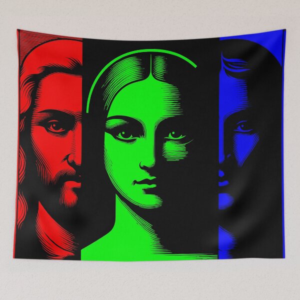 Item preview, Colorful Triptych RGB Portrait of ancient historical figures designed and sold by 4Seasons.