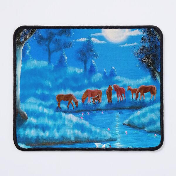 Item preview, horses in the moonlight designed and sold by "mariadreamart".