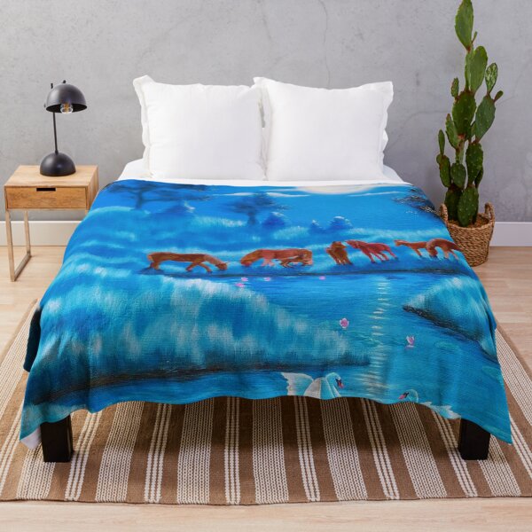 Item preview, horses in the moonlight designed and sold by "mariadreamart".