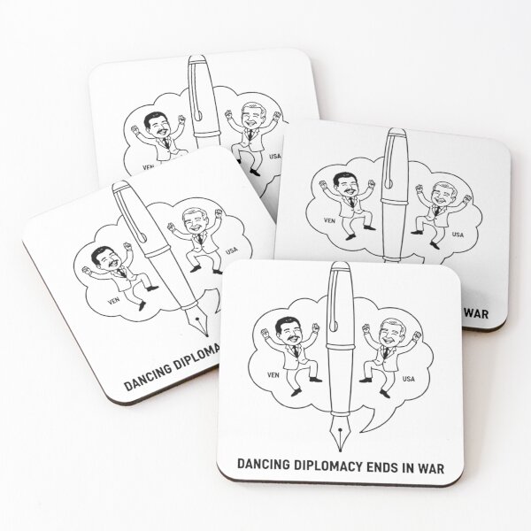 Item preview, Dancing Diplomacy Ends in War - USA vs Venezuela Political Art designed and sold by fethallah drissi.