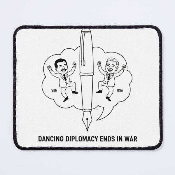 Item preview, Dancing Diplomacy Ends in War - USA vs Venezuela Political Art designed and sold by fethallah drissi.