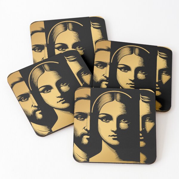 Item preview, Black and goldenTriptych Portrait of ancient historical figures designed and sold by 4Seasons.