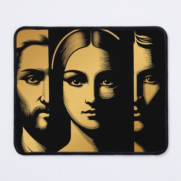 Item preview, Black and goldenTriptych Portrait of ancient historical figures designed and sold by 4Seasons.