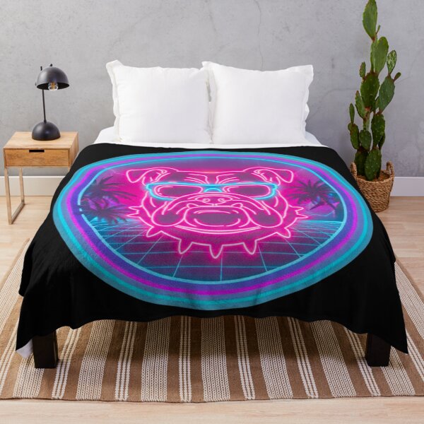 Item preview, Neon Retro Bulldog - Synthwave Summer Vibes designed and sold by MBBialyPiksel.