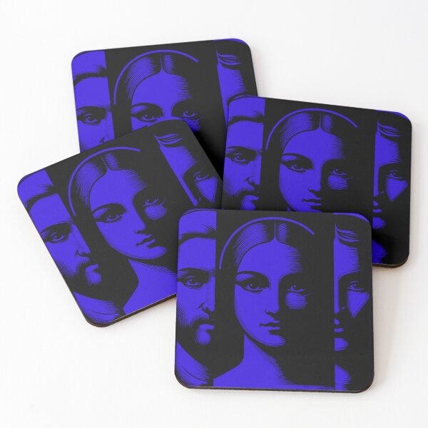 Item preview, Black and blue Triptych Portrait of ancient historical figures designed and sold by 4Seasons.