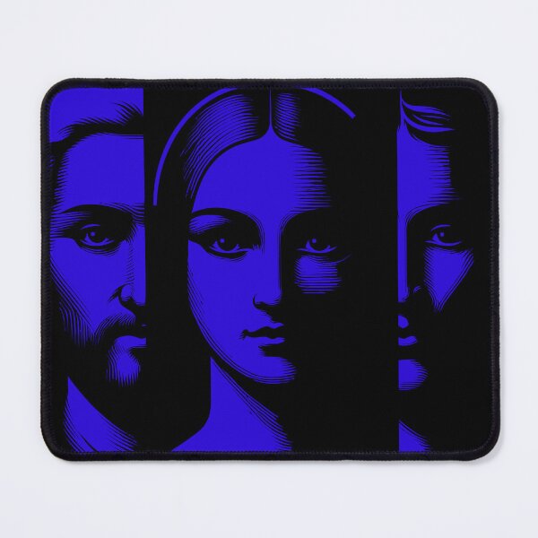 Item preview, Black and blue Triptych Portrait of ancient historical figures designed and sold by 4Seasons.
