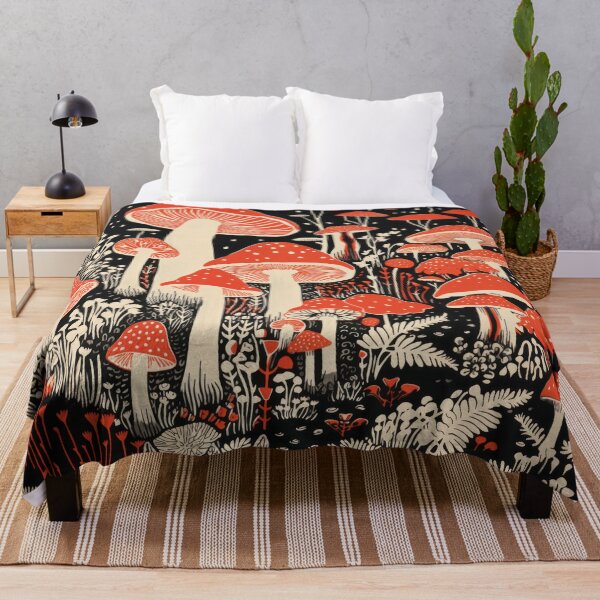 Item preview, Red Fly Agaric Mushrooms – Botanical Vintage Pattern Design designed and sold by Mauswohn.