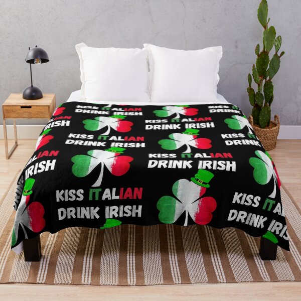 Item preview, Drink Irish Vintage Kiss Italian Irish Shamrock Italian Flag designed and sold by pansak.
