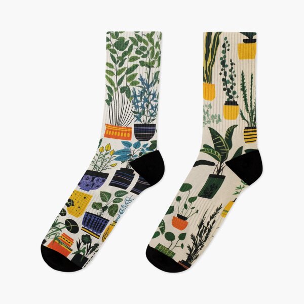 Item preview, Urban Jungle Plants – Botanical Pattern with Colorful Pots designed and sold by Mauswohn.