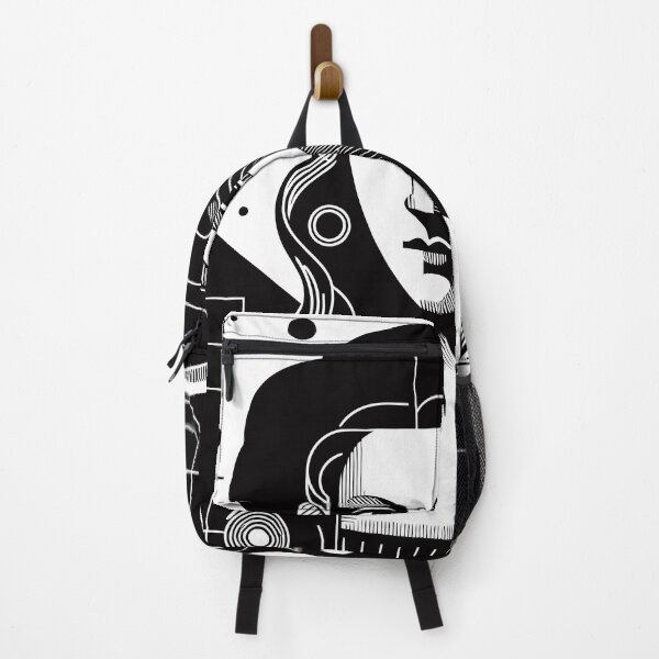 Item preview, La Joconde or abstract ancient historical woman portrait with geometric patterns and lines, in white and black designed and sold by 4Seasons.