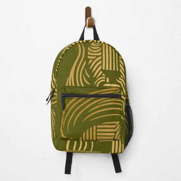 Item preview, Abstract line art portrait of Leonardo da Vinci, in gold and green designed and sold by 4Seasons.