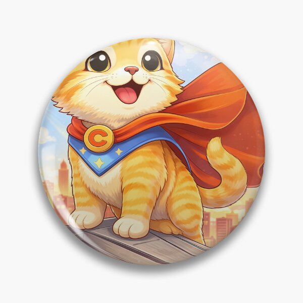 Item preview, Superhero Cat – Cute Brave Kitty with Cape | Kawaii Hero Cat Art designed and sold by Furfolkz.