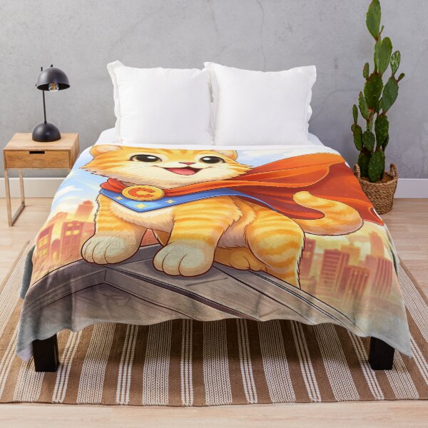 Item preview, Superhero Cat – Cute Brave Kitty with Cape | Kawaii Hero Cat Art designed and sold by Furfolkz.