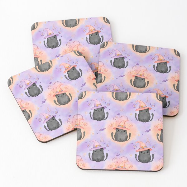 Item preview, Witchy Whiskers – Pastel Halloween Cat Pattern designed and sold by meesub.