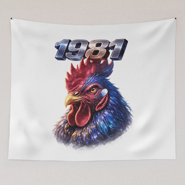 Item preview, 1981 Year of the Rooster Eastern Zodiac Rooster Power Strength Design designed and sold by AlexLineArt.