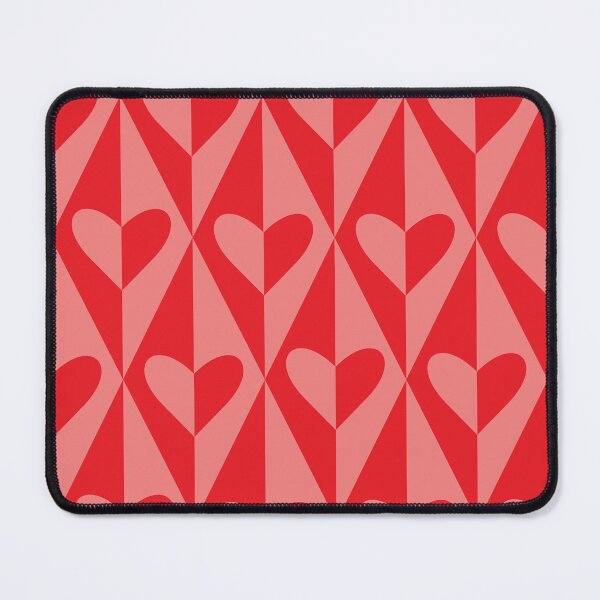 Item preview, Split Hearts on red and coral diamonds pattern designed and sold by Yasminepatterns .