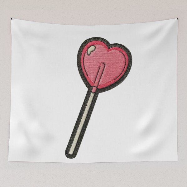 Item preview, Heart Lollipop Patch – Cute Valentine’s Day Love Embroidery Art designed and sold by Gurjeetpixelart.