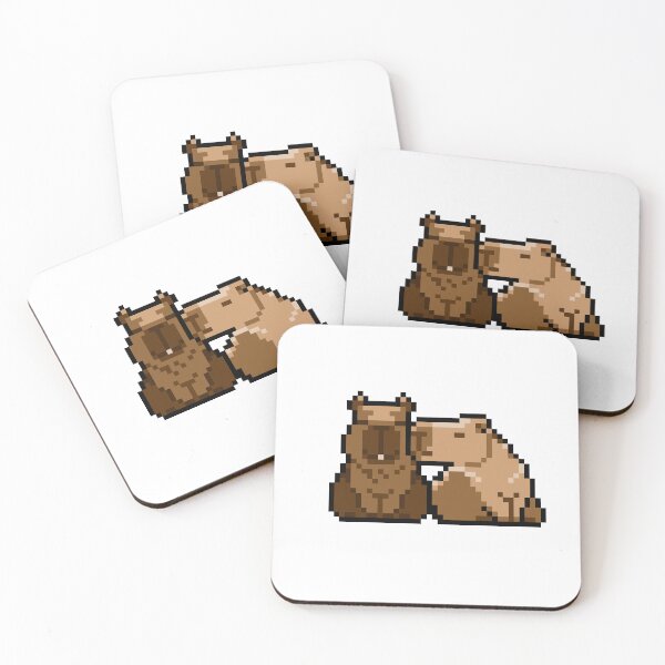 Item preview, Capybara Kissing pixel art Sticker designed and sold by PAVA PHU .