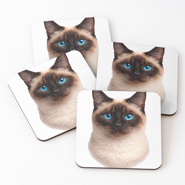 Item preview, Captivating Siamese Cat: Intense Sapphire Blue Eyes on a transparent background designed and sold by Clavivs.