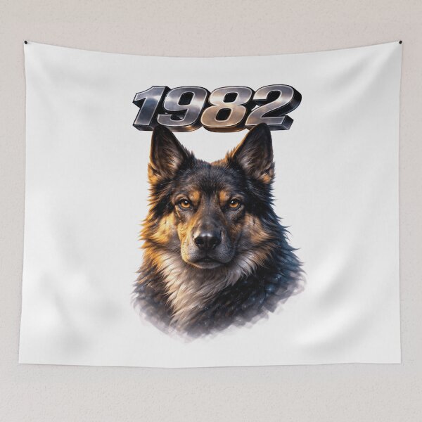 Item preview, 1982 Year of the Dog Eastern Zodiac Strength Power Design designed and sold by AlexLineArt.
