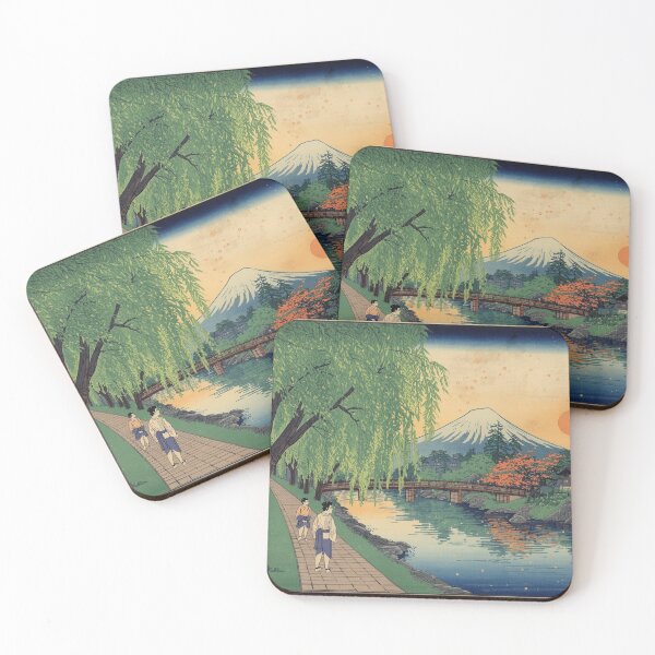 Item preview, Japanese Ukiyo-e Woodblock Print Summer Riverside Willow Trees Fireflies Edo Period Traditional Art designed and sold by Vandy Fullam.
