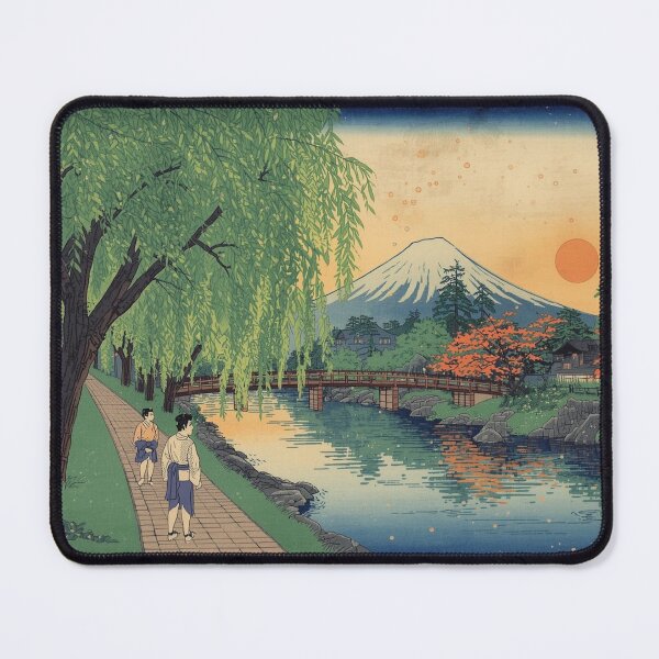 Item preview, Japanese Ukiyo-e Woodblock Print Summer Riverside Willow Trees Fireflies Edo Period Traditional Art designed and sold by Vandy Fullam.