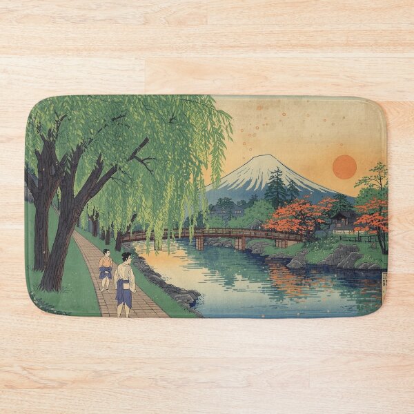 Item preview, Japanese Ukiyo-e Woodblock Print Summer Riverside Willow Trees Fireflies Edo Period Traditional Art designed and sold by Vandy Fullam.