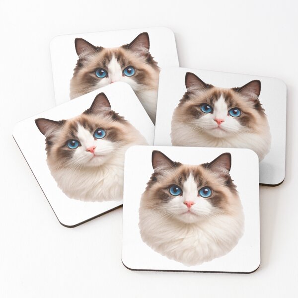Item preview, Captivating Blue-Eyed Ragdoll Cat Portrait on a transparent background designed and sold by Clavivs.