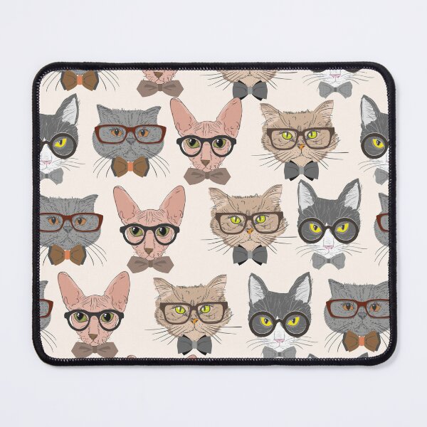 Item preview, Smart cats with glasses – hipster cat pattern design designed and sold by Mauswohn.