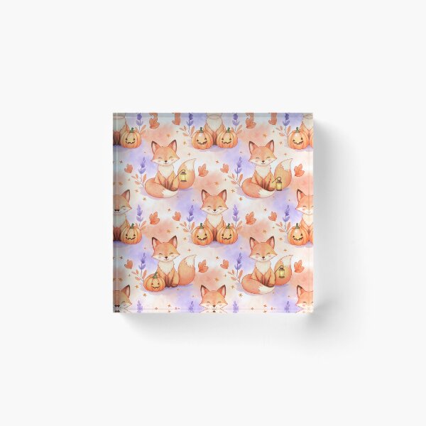 Item preview, Lantern Foxes & Pumpkin Whimsy – Autumn Woodland Pattern designed and sold by meesub.