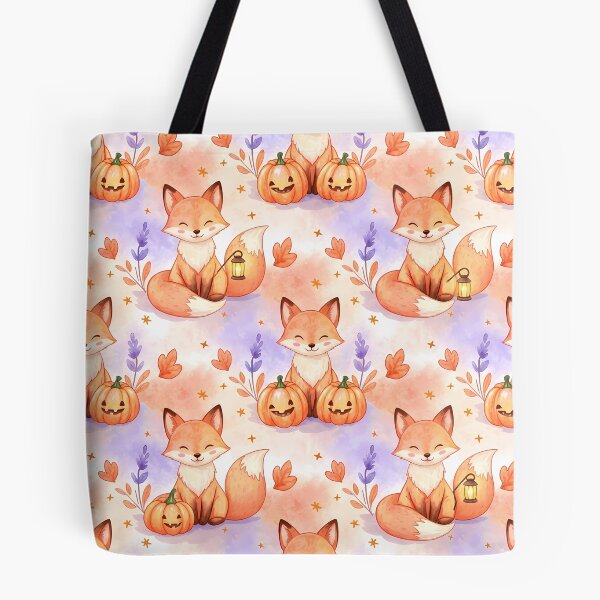 Item preview, Lantern Foxes & Pumpkin Whimsy – Autumn Woodland Pattern designed and sold by meesub.