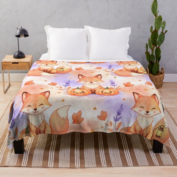 Item preview, Lantern Foxes & Pumpkin Whimsy – Autumn Woodland Pattern designed and sold by meesub.