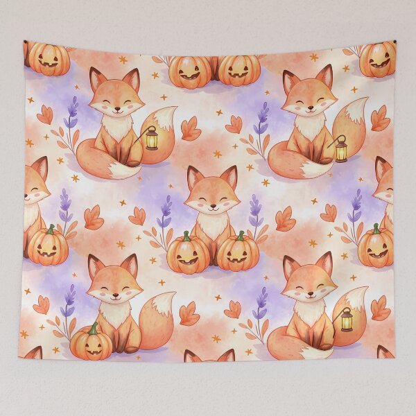 Item preview, Lantern Foxes & Pumpkin Whimsy – Autumn Woodland Pattern designed and sold by meesub.