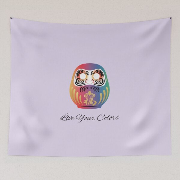 Item preview, Live Your Colors Multicolor Daruma Motivational Illustration designed and sold by daila70.